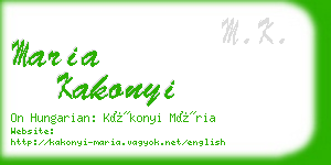 maria kakonyi business card